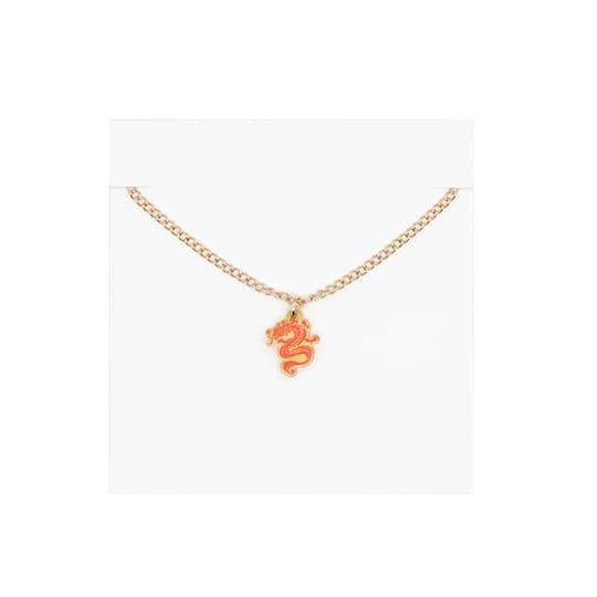 Red Mahjong Dragon Necklace by Fab Finds